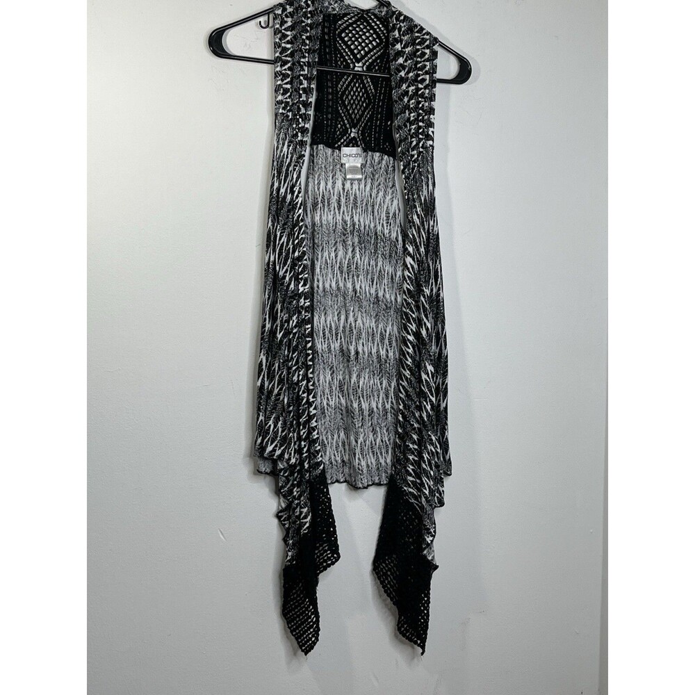 Chico's Travelers size 1 Geometric Print Boho Vest 1 M 4 6 (09)
